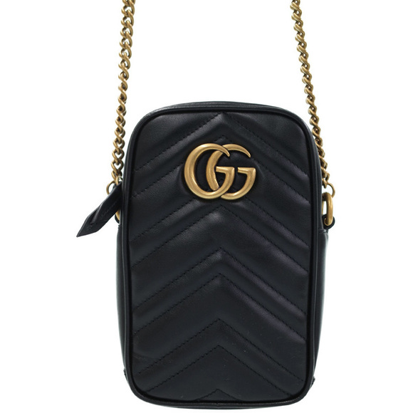 Gucci GG Marmont Mini Bag Leather Chain Shoulder - Picture 1 of 5
